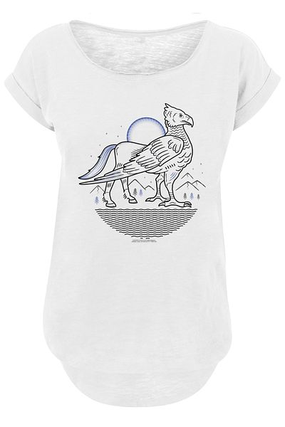 F4NT4STIC Damen Harry Potter Buckbeak Line Art-wht With Ladies Long Slub Tee