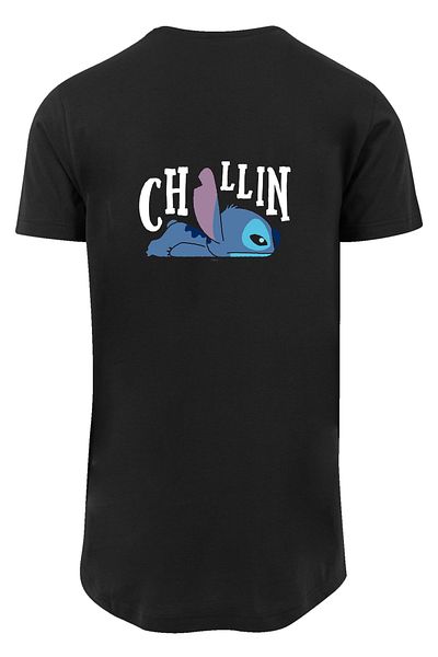 F4NT4STIC Damen Disney Lilo And Stitch Chillin With Ladies Extended Shoulder Tee