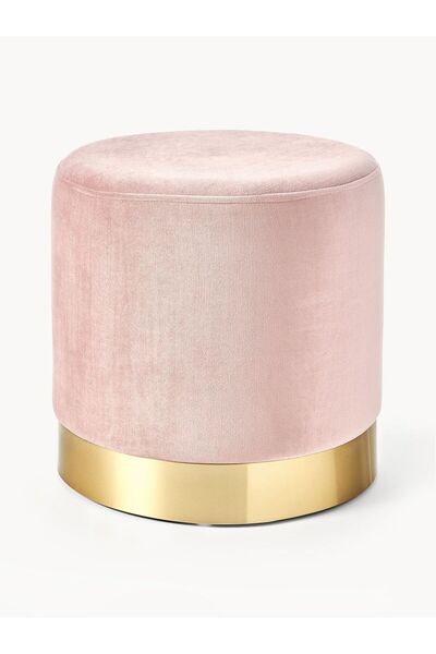 Mobilya Stant Most Ekol Premium Puf 11 Pembe Kadife Kumaş (Evinize Teslim)