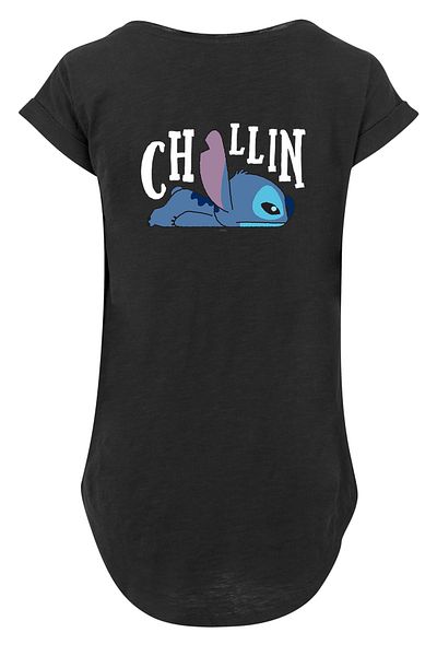 F4NT4STIC Damen Disney Lilo And Stitch Chillin with Ladies Long Slub Tee