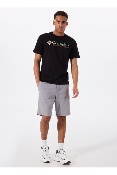 Columbia 9110941010CS0435 Tricou pentru bărbați cu decolteu O negru cu imprimeu normal