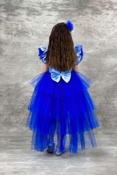 ABİYEKİDS Elsa Turquoise Katkat Tailed Style Children's Evening Dress Aby745