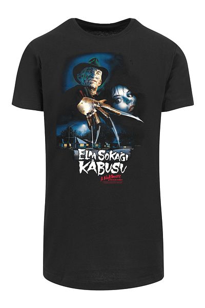 F4NT4STIC Herren Nightmare On Elm Street Turkish Movie Poster With Shaped Long Tee