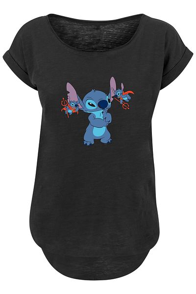F4NT4STIC Damen Disney Lilo And Stitch Little Devils With Ladies Long Slub Tee