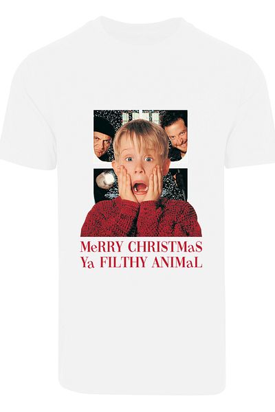 F4NT4STIC Herren Disney Home Alone Merry Christmas Ya Filthy With T-shirt Round Neck