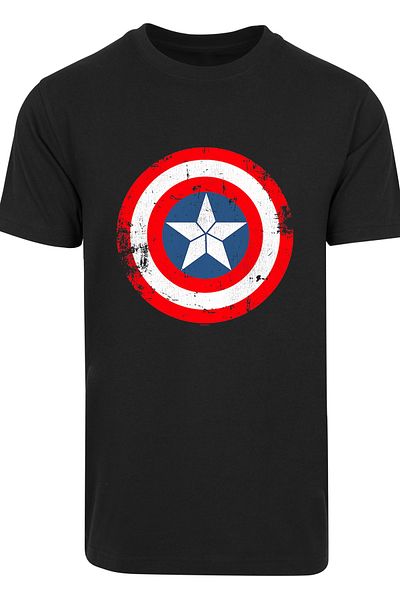 F4NT4STIC Herren Marvel Captain America Civil War Distressed Shield mit T-Shirt Rundhalsausschnitt
