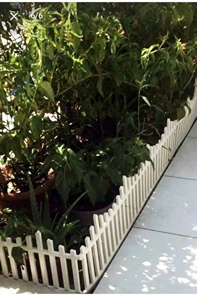 Mgr Office 1 Metre Uzunluğunda Dekoratif Bahçe Çiti Plastik Beyaz Çit