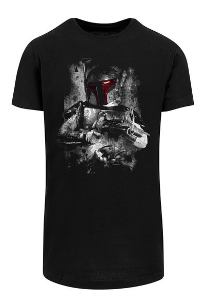 F4NT4STIC Damen Star Wars Boba Fett Distressed With Ladies Extended Shoulder Tee
