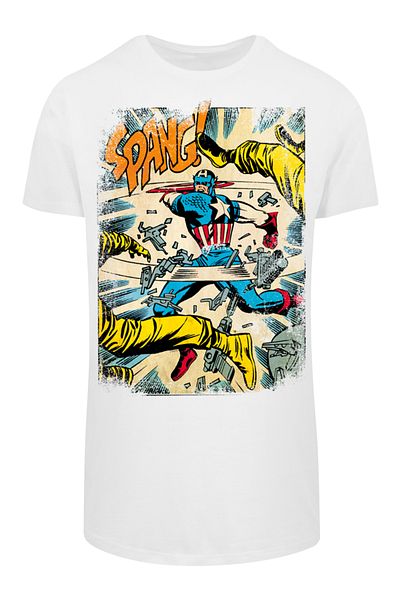 F4NT4STIC Herren Marvel Captain America Spang With Shaped Long Tee