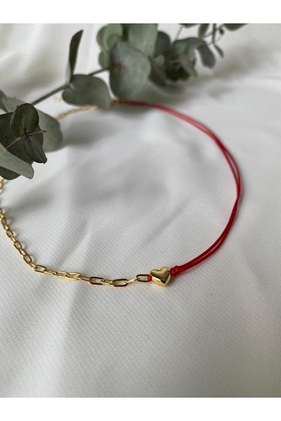 sabiha aksesuar Heart Detailed Plated Chain String Necklace