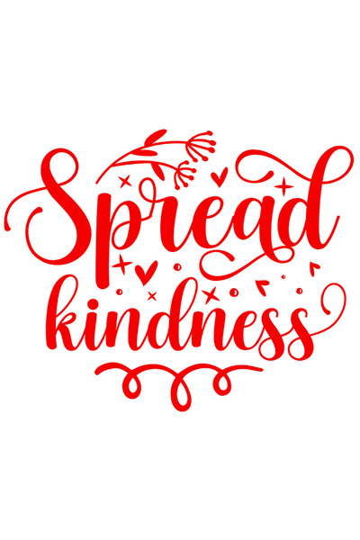 StoryGift Romania Sticker Autocolant 30CM Exterior cu inimioare si textul "Spread kindness" - imprastie bunatate