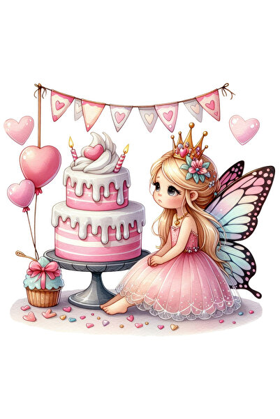 StoryGift Romania Sticker Adeziv 90CM cu o fetita dragalasa, zana, aripi de f...