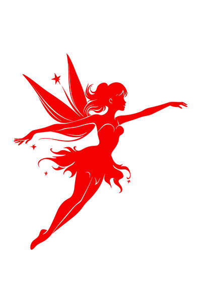 StoryGift Romania Sticker Adeziv 90CM Exterior cu o zana din povesti - magie , Vinyl Rosu, 90 cm