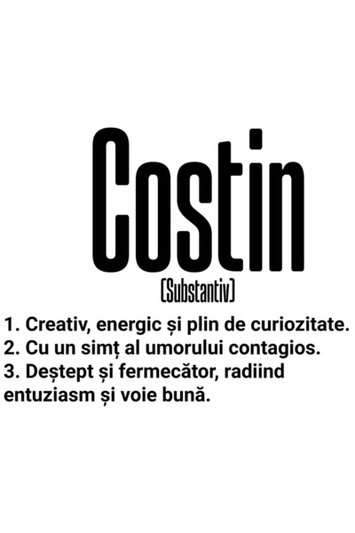 StoryGift Romania Sticker Adeziv 90CM Cu Numele Costin, Cu Mesaj Motivational...