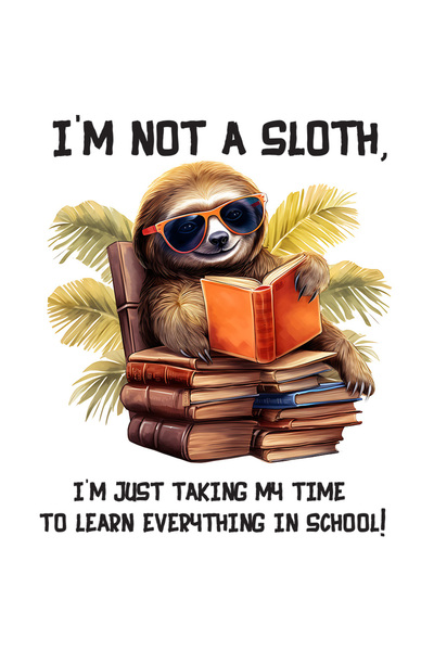 StoryGift Romania Sticker Adeziv 90CM cu un sloth/lenes care invata, ilustrat...