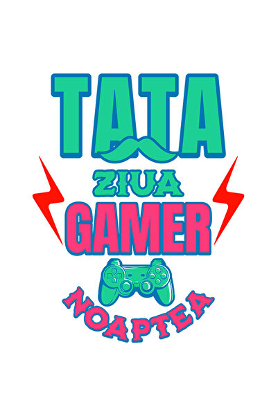 StoryGift Romania Sticker Eticheta 50CM cu Maneta De Jocuri Noaptea Gamer tat...