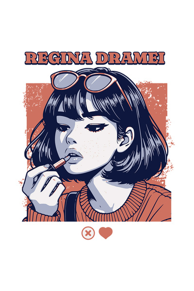 StoryGift Romania Sticker Eticheta 50CM Adeziv Fata cool cu ruj si ochelarii ...