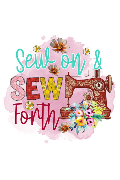 StoryGift Romania Sticker Adeziv 90CM cu mesajul "Sew on & sew forth", profes...