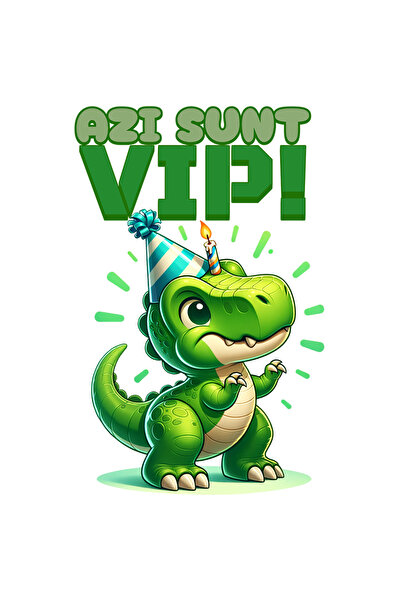StoryGift Romania Sticker Adeziv 90CM Adeziv Azi sunt VIP! Dinozaur sarbatori...