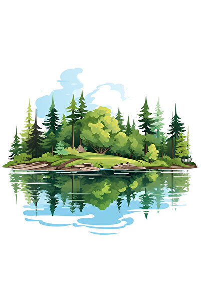 StoryGift Romania Sticker Autocolant 70CM cu un peisaj din natura, ilustratie...