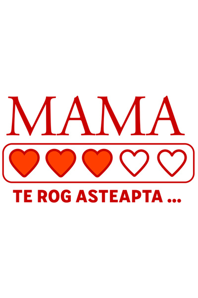 StoryGift Romania Sticker Eticheta 40CM cu Inimi Pline Culoare Text Mama Te R...