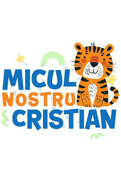 StoryGift Romania Sticker Cu Tugru Animat Desene Animate Copii Text Micul Nostru Cristian Dragoste Familie,