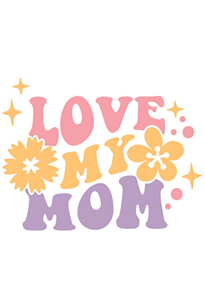StoryGift Romania Sticker Autocolant 70CM Cu Flori, Text Colorat Love My Mom,...