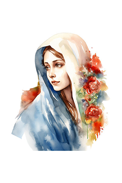 StoryGift Romania Sticker Autocolant 70CM cu Maica Domnului, religie, ilustra...