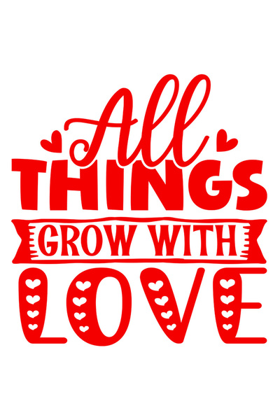 StoryGift Romania Sticker Autocolant 70CM Exterior cu mesajul "All things grow with love" - toate lucrurile cres