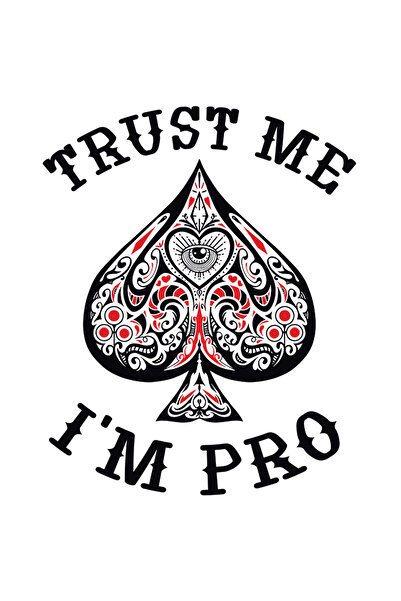 StoryGift Romania Sticker Autocolant 70CM Cu Carti De Joc Poker, Text In Engleza Trust Me I'm Pro, Iubitorii De