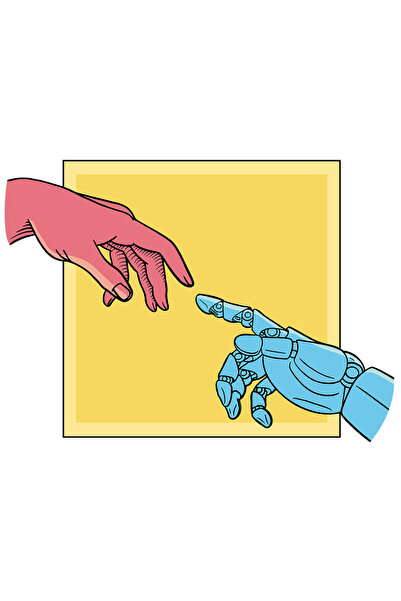 StoryGift Romania Sticker Adeziv 90CM Crearea lui Adam, Robotic, cu Margini Albe, PVC Vinyl 90 cm