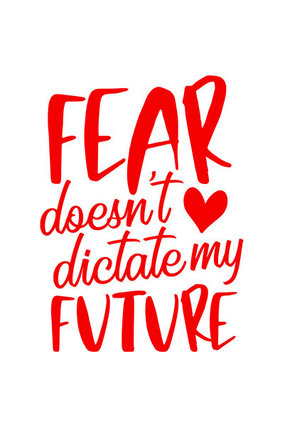 StoryGift Romania Sticker Eticheta 40CM Exterior cu inimioara si textul "Frica nu imi dicteaza viitorul" , Vinyl