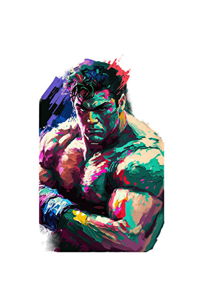 StoryGift Romania Sticker Adeziv 90CM cu Luptator, Barbat Musculos, Arta Abst...