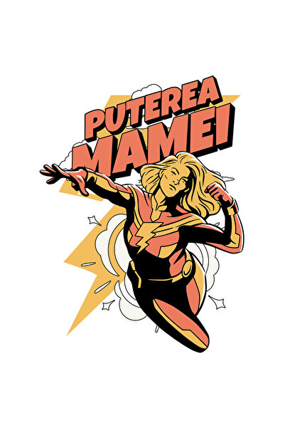 StoryGift Romania Sticker Eticheta 40CM cu Femeie Puternica Text Puterea Mame...