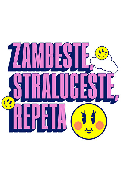 StoryGift Romania Sticker Adeziv 90CM cu Smiley Face Pe Nor Pufos Text Zambes...