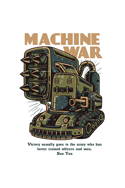 StoryGift Romania Sticker Eticheta 50CM Cu Masinarie Monstru Verde Din Fier De Razboi, Mitraliere, Arme, Text In