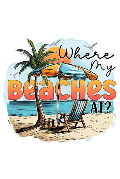 StoryGift Romania Sticker Autocolant 70CM cu mesajul "Where my beaches at?", ...