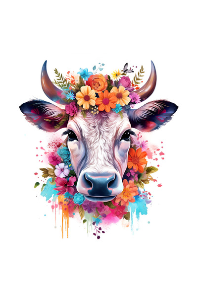 StoryGift Romania Sticker Adeziv 90CM cu un cap de vacuta, ilustratie, natura...