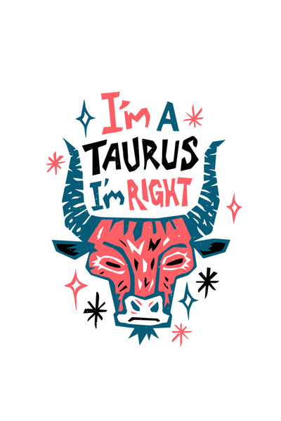 StoryGift Romania Sticker Adeziv 90CM Cu Semn Zodiac Taur, Text In Engleza I'm Taurus I'm Right, Animal Semn Sim