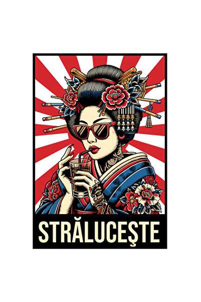StoryGift Romania Sticker Autocolant 70CM Adeziv Strluceste femeie stil japon...
