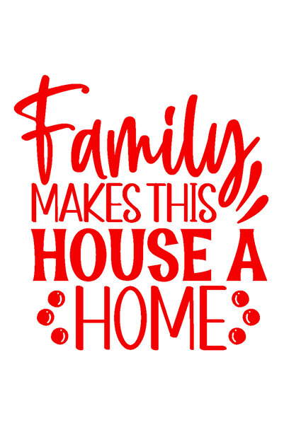 StoryGift Romania Sticker Eticheta 40CM Exterior cu mesajul "Familia transforma aceasta casa in "acasa"" , Vinyl