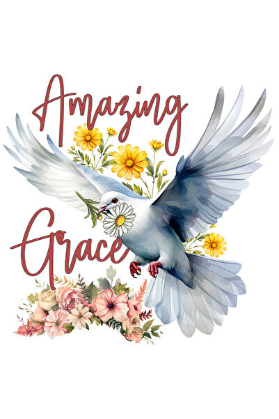 StoryGift Romania Sticker Adeziv 90CM cu un porumbel cu mesajul "Amazing grac...