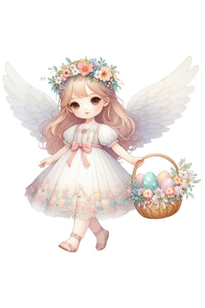 StoryGift Romania Sticker Adeziv 90CM cu o fetita cu aripi de ingeras, ilustr...