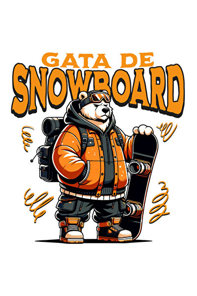 StoryGift Romania Sticker Adeziv 90CM cu Urs Polar Tinuta modernaIarna Sport Placa De Snowboard Text Gata De Sno