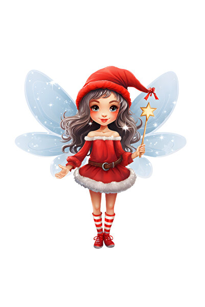 StoryGift Romania Sticker Autocolant 70CM cu o fetita dragalasa, ilustratie, bagheta magica, aripi de zana, cost