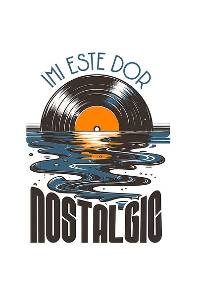 StoryGift Romania Sticker Label 50CM with Vinyl Record Classical Music Flowing Water Hobby Text in Romanian Language I