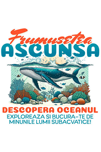 StoryGift Romania Sticker Eticheta 50CM cu Animal Balena Sub Apa Marii Acvati...