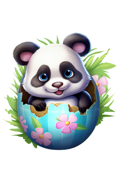 StoryGift Romania Sticker Eticheta 40CM cu un ursulet Panda care iese dintr-u...