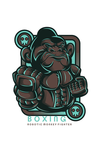 StoryGift Romania Sticker Eticheta 50CM Cu Gorila Furioasa Cu manusi De Box, Text In Engleza Boxing, Iubitorii D