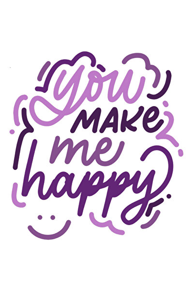 StoryGift Romania Sticker Eticheta 40CM Cu Text Romantic In Engleza You Make Me happy, Jumatatea Mea, Cadou Vale